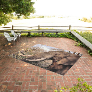 Elephant Lovers Art Outdoor Rug