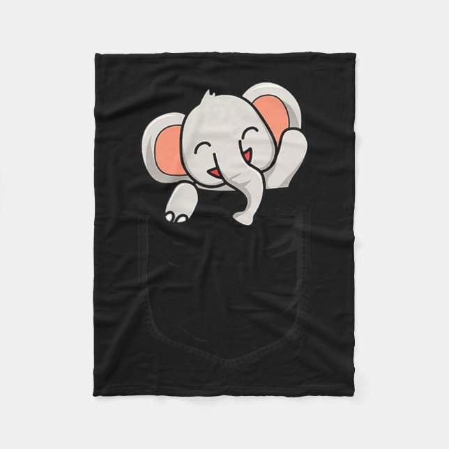 Elephant Lovers Cute Funny Elephant In Cket  Fleece Blanket (Front)