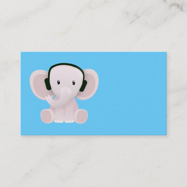Elephant loves music business card (Front)