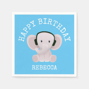 Elephant loves music napkins