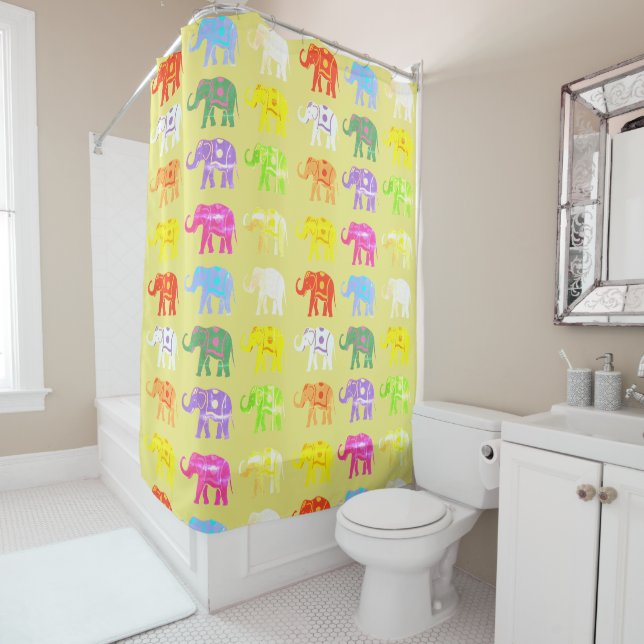 Elephant Lucky Shower Curtain (In Situ)