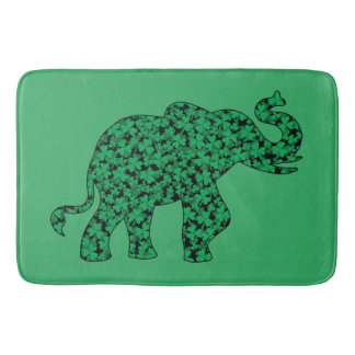 Elephant made of Shamrocks Bath Mat