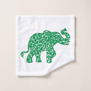 Elephant Made of Shamrocks Bath Towel Set