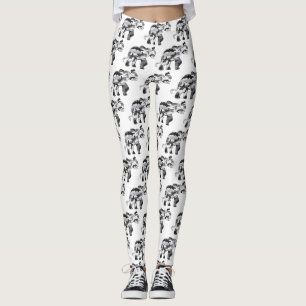 Elephant made out of grey army camouflage leggings