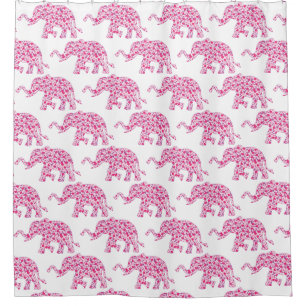 Elephant made up of Hearts Shower Curtain