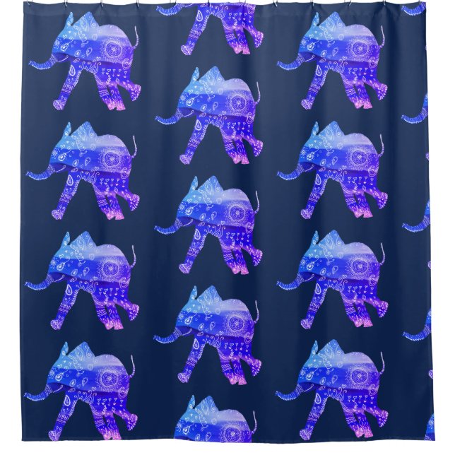 Elephant Mandala Art Shower Curtain (Front)