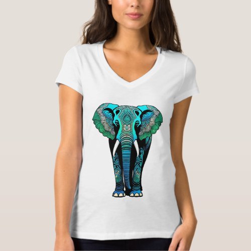 Elephant Mandala Silhouette T_Shirt