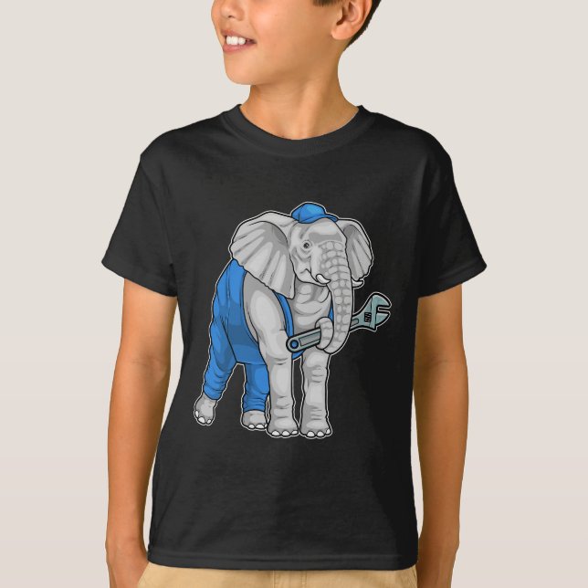 Elephant Mechanic Wrench T-Shirt (Front)