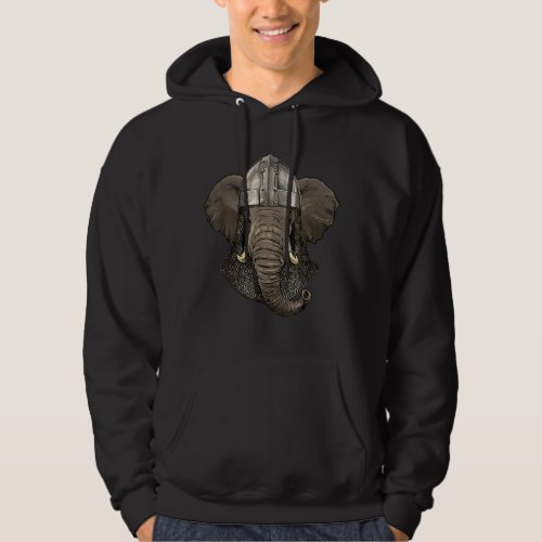 Elephant Medieval Knight Templar Renaissance Wildl Hoodie