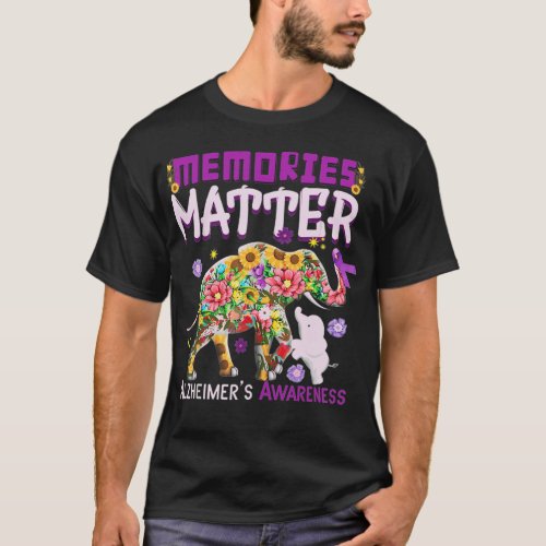 Elephant Memories Matter Alzheimer Alzheimers Awa T_Shirt