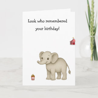 Elephant Memory Birthday Card
