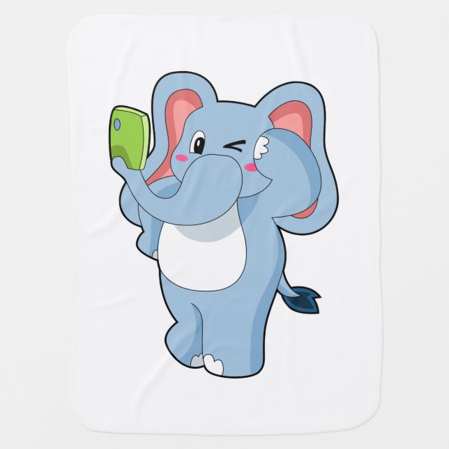 Elephant Mobile Baby Blanket (Front)