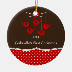 Elephant Mobile Baby's First Christmas Ornament