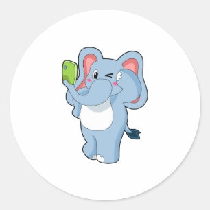 Elephant Mobile Classic Round Sticker