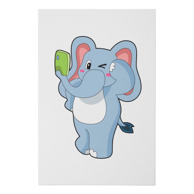 Elephant Mobile Faux Canvas Print (Front)
