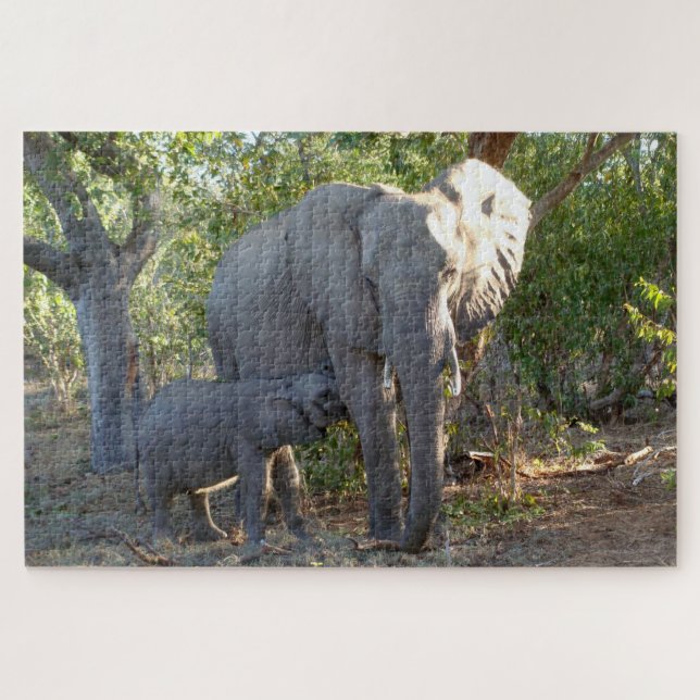 Elephant Mom and Baby  20 x 30Jigsaw Puzzle (Horizontal)