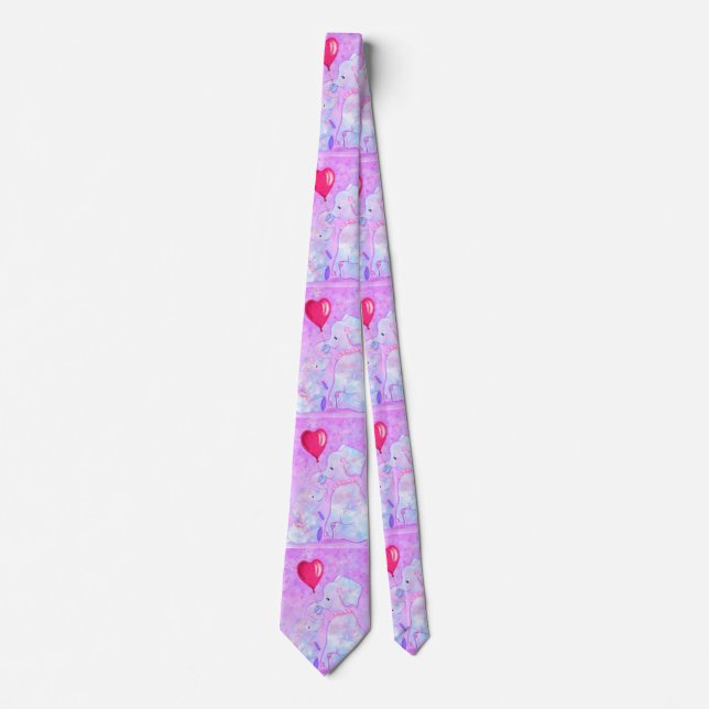 Elephant Mom and Baby - Mother's Day Neck Tie (Front)