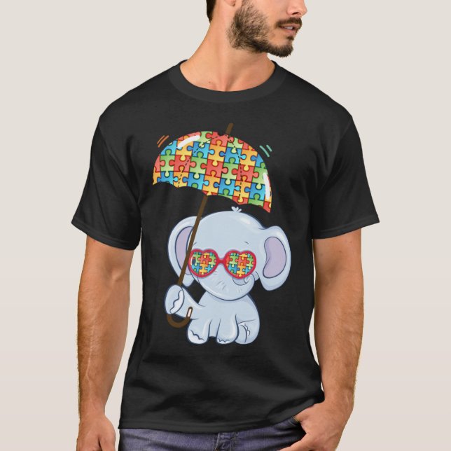 Elephant Mom Autism Child Awareness Choose Kindnes T-Shirt (Front)