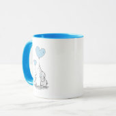 Elephant Mom & Baby Blue Mother's Day Baby Shower Mug (Front Left)