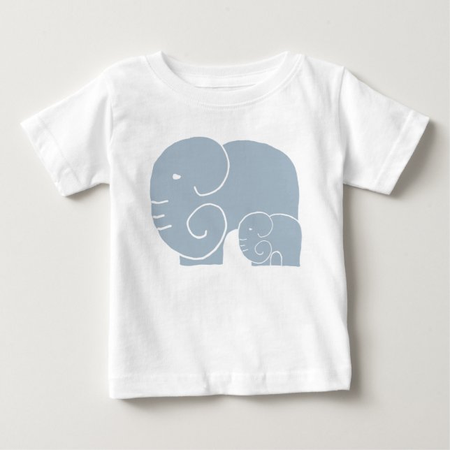 Elephant Mom & Baby Teeshirt Baby T-Shirt (Front)