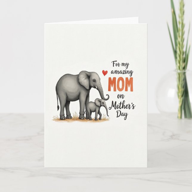 Elephant Mom Mothers Day Card (Front)