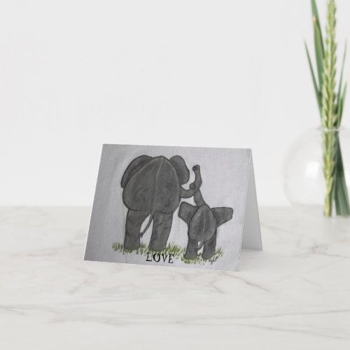 Elephant Mommy  Baby_ Truest Love Card