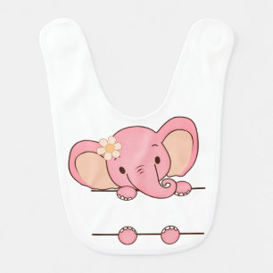 Elephant Monogram Baby Girl Cute,Mom Bib