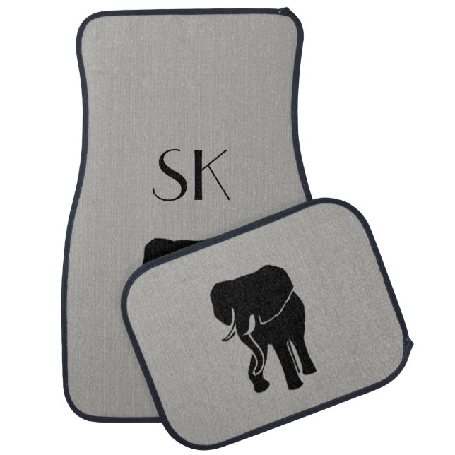 Elephant Monogram Car Floor Mats (Set)