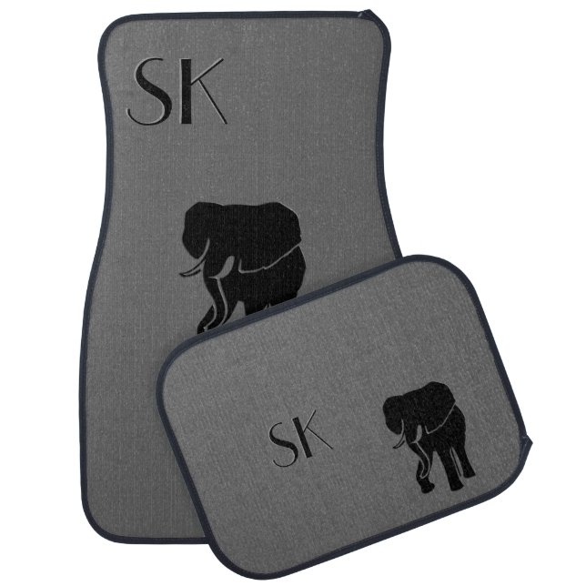 Elephant Monogram Car Floor Mats (Set)