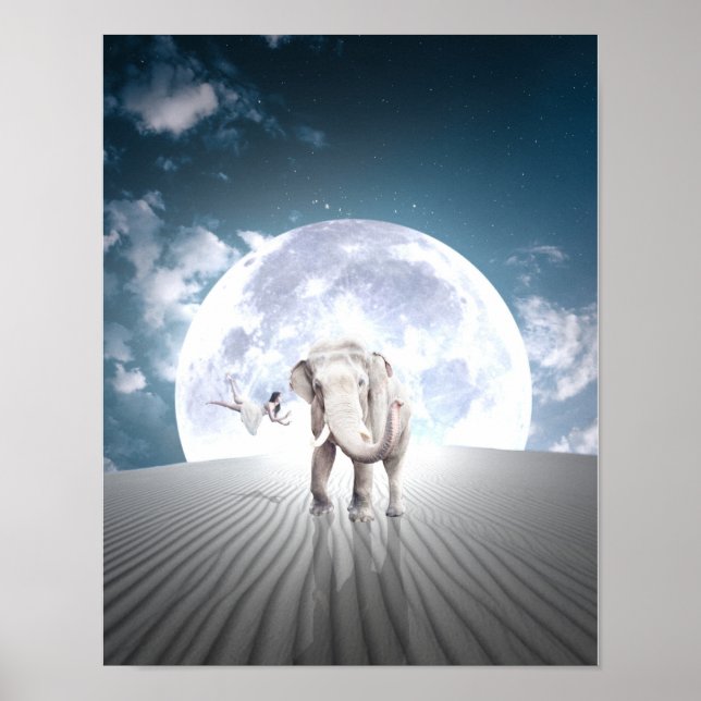 Elephant Moon Fantasy Girl Poster (Front)