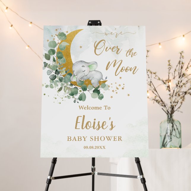 Elephant Moon Greenery Neutral Large Welcome Foam Board (In Situ (Stand))