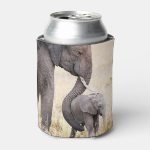 Elephant mother and baby photo can cooler