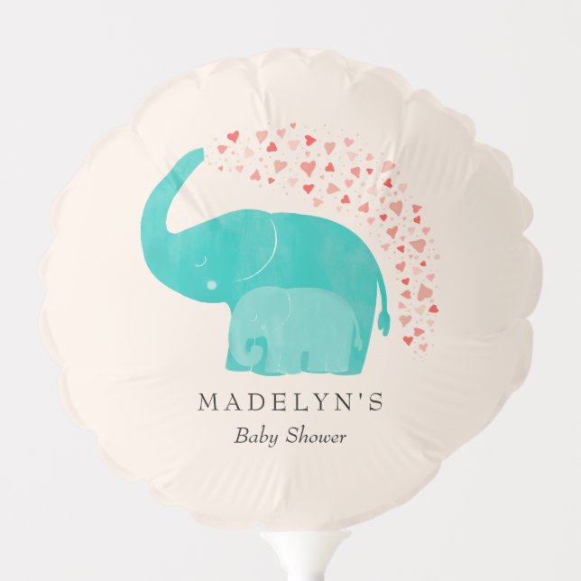 Elephant Mother and Calf Baby Shower Decor Balloon (Front)