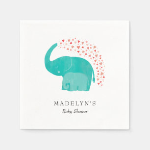 Elephant Mother and Calf Baby Shower Napkins