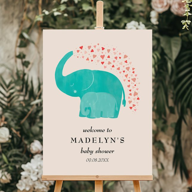 Elephant Mother and Calf Baby Shower Welcome Foam Board (Creator Uploaded)