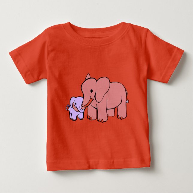 Elephant Mother and child Baby T-Shirt (Front)