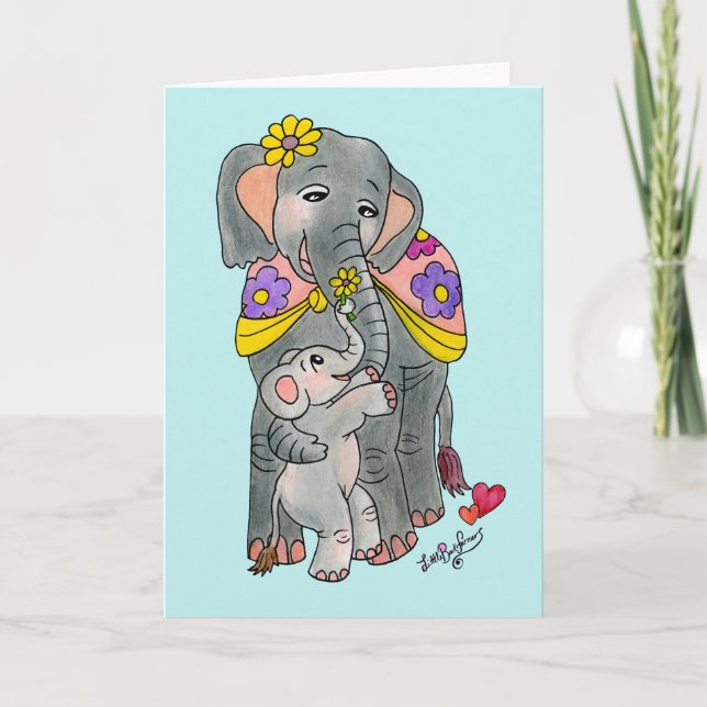 Elephant Mother and Son Mother’s Day Card  (Front)