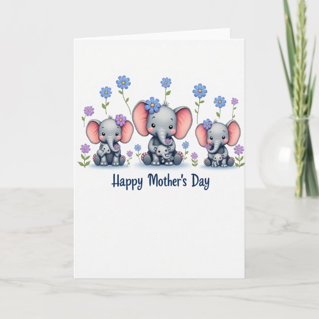Elephant Mother Love Art Card (Front)
