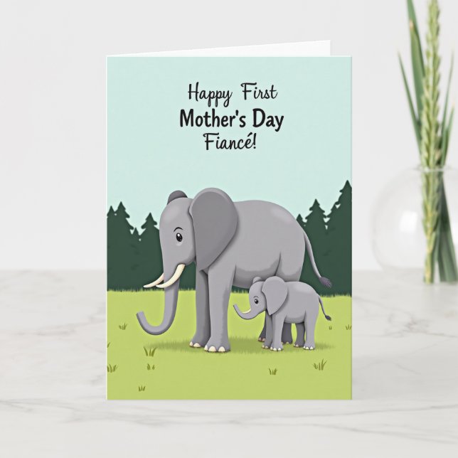 Elephant Mother Love Day Card (Front)