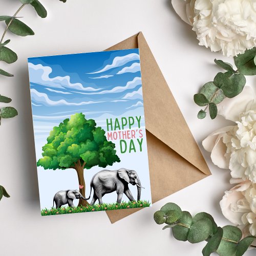 Elephant Mothers Day Card