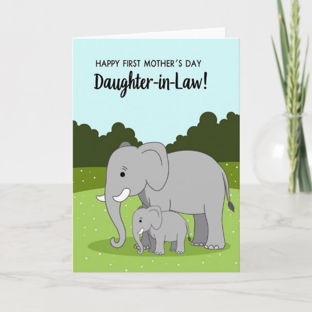 Elephant Mothers Day Daughter Card (Front)
