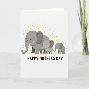 Elephant Mothers Day Family Card