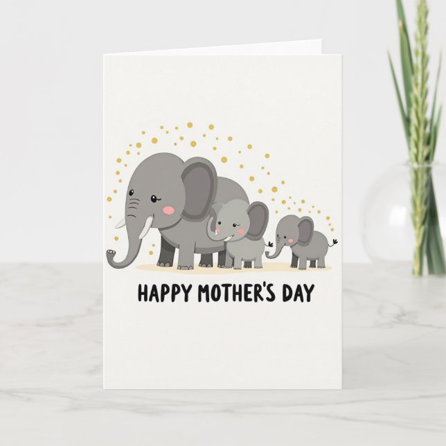 Elephant Mothers Day Family Card (Front)