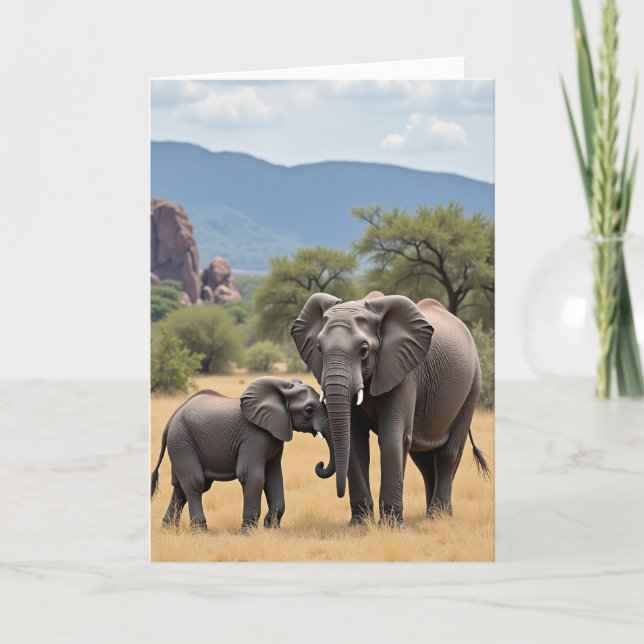 Elephant Mothers Day Savanna Card (Front)