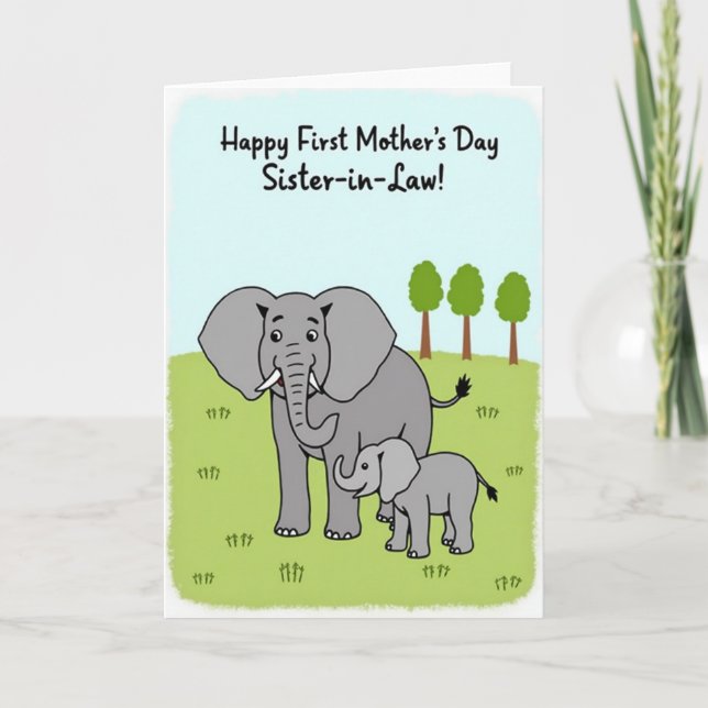 Elephant Mothers Day Sister Card (Front)