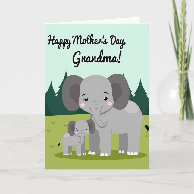 Elephant Mothers Day Wish Card (Front)