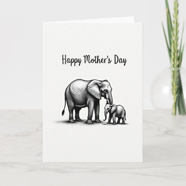 Elephant Mothers Love Day Card (Front)