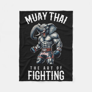 Elephant Muay Thai - Kickboxing And Elephant Thai Fleece Blanket