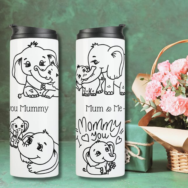 Elephant Mum & Me Mother's Day personalized Thermal Tumbler (Elephant Mum & Me Mother's Day personalized Thermal Tumbler)