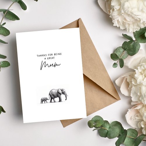 Elephant Mum Mothers Day Card